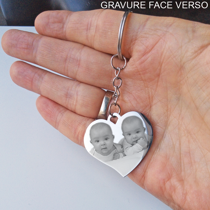 Gravure photo sur porte-clés