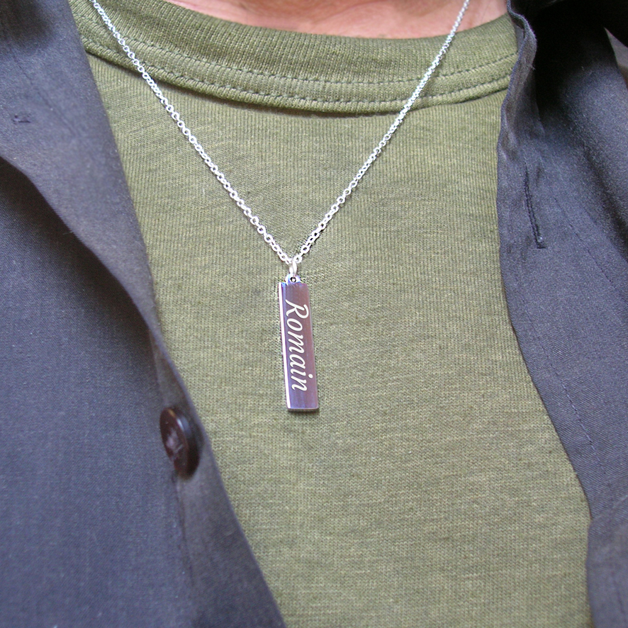 Pendentif rectangulaire personnalisé homme