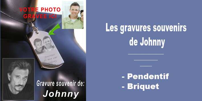 Souvenir gravure Johnny Hallyday 