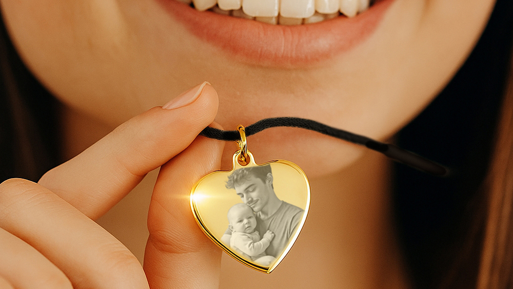 pendentif coeur grave photo