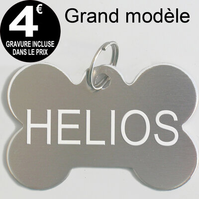 Médaille plaque identité grand modèle pour chien