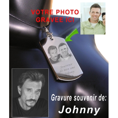 Gravure sur plaque militaire Johnny Hallyday