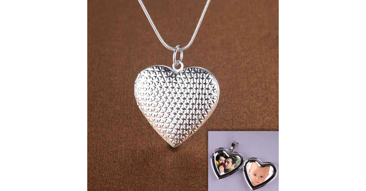 Collier Pendentif Cœur Argent Avec Médaillon Photo Ouvrant - Joli Cadeau