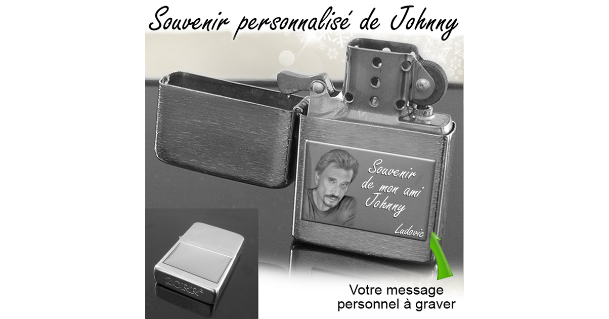 Carafe Individuelle En Verre Gravée à La Main Johnny Hallyday – Made In France, Neuve
