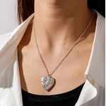 Pendentif porte photo coeur ouvert