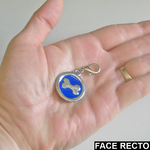 Medaille chien et chat personnalisée bleu