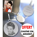 Médaillon argent gravure personnalisée