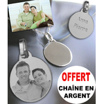 Bijou argent gravé message et photo