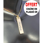 Pendentif barre verticale gravé prénom
