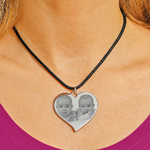 Photo gravée sur pendentif coeur