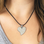 Prénom gravé sur collier coeur