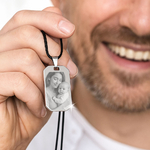 Pendentif photo gravée pour homme