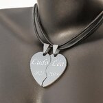 Pendentif coeur séparé gravure personnalisée