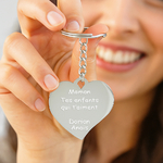 Porte clé coeur avec texte gravé
