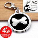 Medaille acier gravée animal chien noir