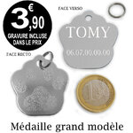 Médaille patte à graver argenté