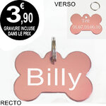 MEDAILLE ANIMAL GRAVURE os rose