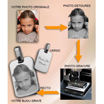 Pendentif photo gravure