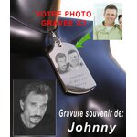 Pendentif plaque gravure johnny