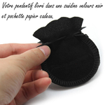 suédine velours noir pendentif