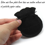 suédine velours noir mini livre