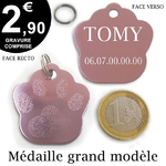 Médaille chien à graver grand modele violet