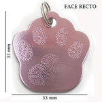 Gravure médaille patte chien