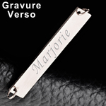 Collier rectangle pour femme gravé prénom