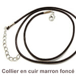collier cuir marron