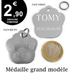 Médaille patte à graver argenté