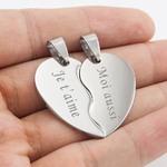 Pendentif coeur sécable duo
