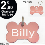 MEDAILLE ANIMAL GRAVURE os rose