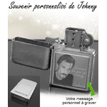 Portrait de Johnny Hallyday gravé sur briquet