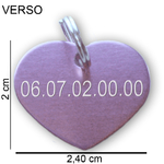 MEDAILLE PETIT COEUR ROSE GRAVURE