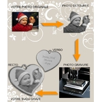 coeur pendentif fantaisie gravure