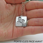 Porte clés personnalisé avec gravure message et photo