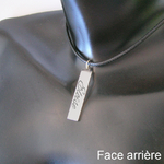 Collier homme rectangulaire gravure