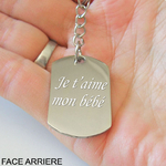Porte clé gravure texte