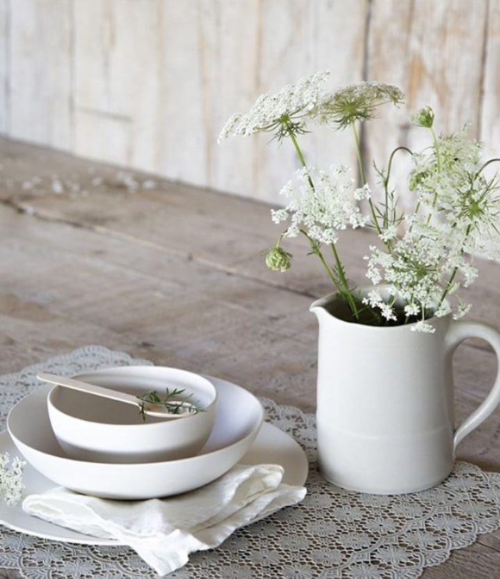 HISTOIRE DAVANT SET DE TABLE DENTELLE BLANC