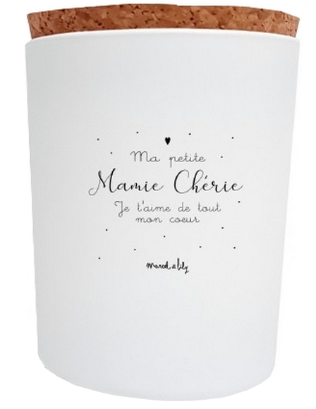 BOUGIE MA PETITE MAMIE CHERIE JE T\'AIME PARFUM FLEUR DE COTON