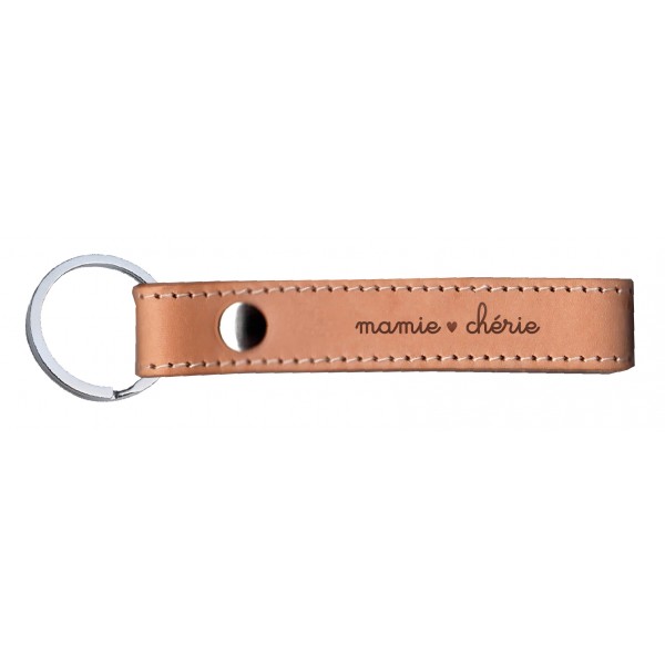 histoire-d-avant-porte-clefs-cuir-naturel-mamie-chérie