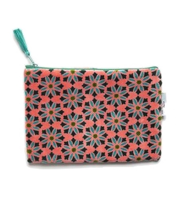 HISTOIRE DAVANT POCHETTE VELOURS MOTIF FES CORAL TAILLE MOYENNE 2