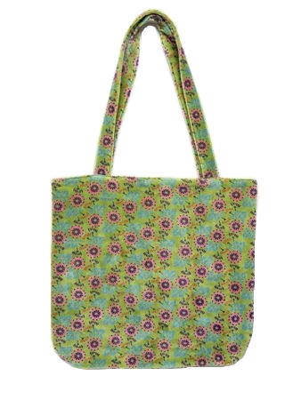 HISTOIRE DAVANT SAC TOTE BAG VELOURS DOUBLE MOTIF OAK LIME