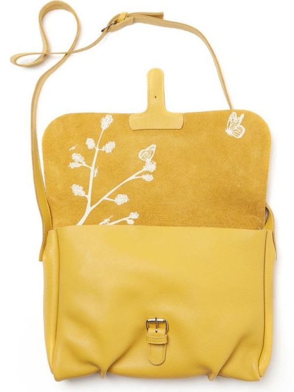 HISTOIRE DAVANT SAC KEECIE FLORA FAUNA CUIR SOUPLE JAUNE2