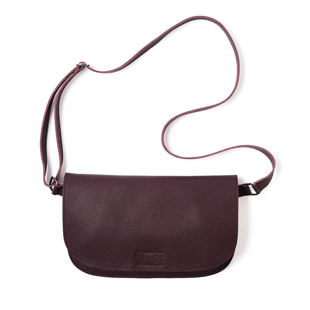 HISTOIRE DAVANT SAC LAZY BOY CUIR SOUPLE AUBERGINE