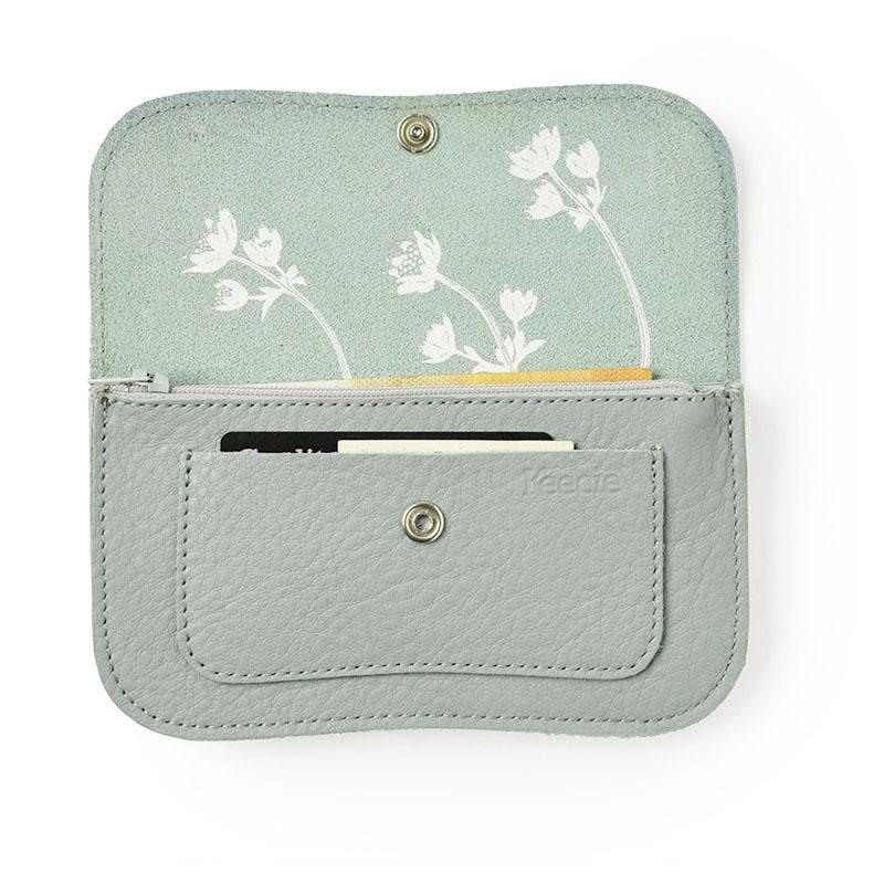 HISTOIRE DAVANT PORTEFEUILLE FLEURS CUIR SOUPLE VERT CLAIR DUSTY2