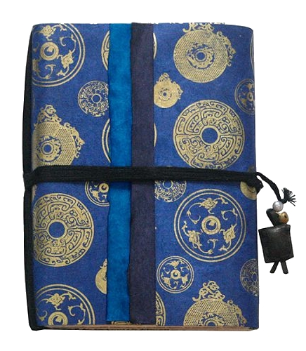 HISTOIRE DAVANT CARNET PELERIN SHANGRILA BLEU MOTIF JADE