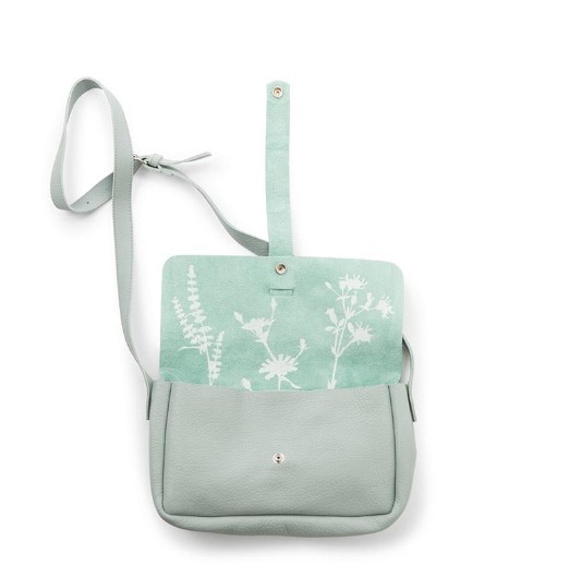 HISTOIRE DAVANT SAC PICKING FLOWERS CUIR SOUPLE VERT CLAIR 2