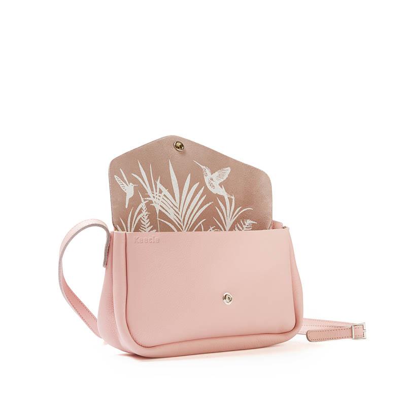 HISTOIRE DAVANT PETIT SAC KEECIE HUMMING CUIR SOUPLE ROSE 3