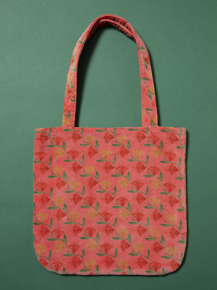 HISTOIRE DAVANT TOTE BAG VELOURS PISTIL CORAL